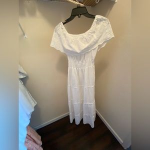 LoveShackFancy Dress Eyelet Frill Liz White Ruffle